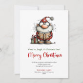 Cartes Pour Fêtes Annuelles Whimsical Santa Funny Minimalist Holiday Greeting (Devant)