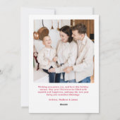 Cartes Pour Fêtes Annuelles Whimsical Script Red Bow Christmas 2 Photo (Dos)