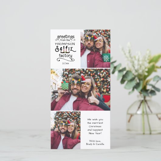 Cartes Pour Fêtes Annuelles Whimsical sELFie Factory Salutations 3 Photos (Debout devant)