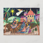 Cartes Pour Fêtes Annuelles Whimsical Three Wise Men Kings with star and gifts (Devant)