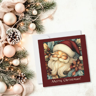 Cartes Pour Fêtes Annuelles Whimsical Vintage Père Noël personnalisable