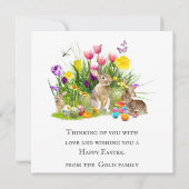 Cartes Pour Fêtes Annuelles Whimsical Watercolor Bunny Collage Easter (Devant)