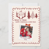 Cartes Pour Fêtes Annuelles Whimsical What A Year Multi Photo Christmas Red (Devant)