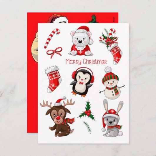 Cartes Pour Fêtes Annuelles Whimsical Winter | Holiday Greeting Set |Christmas (Devant / Derrière)