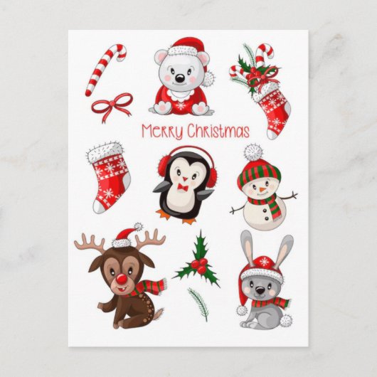 Cartes Pour Fêtes Annuelles Whimsical Winter | Holiday Greeting Set |Christmas (Devant)