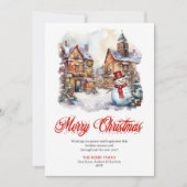 Cartes Pour Fêtes Annuelles Whimsical winter scene editable greeting card (Devant)
