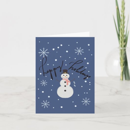Cartes Pour Fêtes Annuelles Whimsical Winter Snowman (Devant)