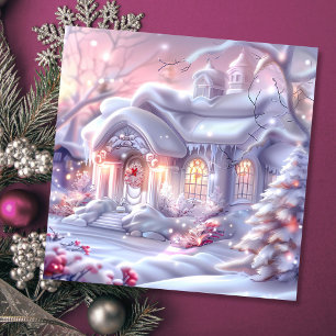Cartes Pour Fêtes Annuelles Whimsski Winter Wonderland House Noël