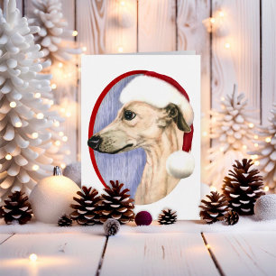 Cartes Pour Fêtes Annuelles Whippet Christmas Fawn Père Noël