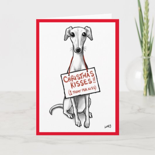 Cartes Pour Fêtes Annuelles Whippet Kisses (Devant)