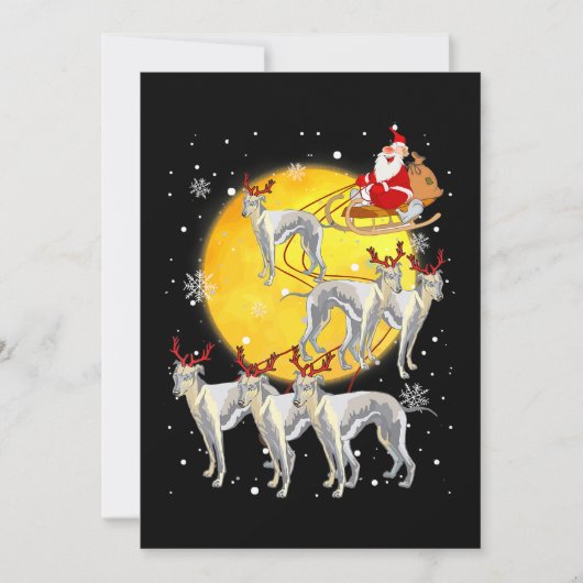Cartes Pour Fêtes Annuelles Whippet Reindeer Noël drôle Père Noël Whippet (Devant)