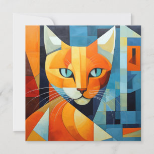 Cartes Pour Fêtes Annuelles Whiskers Abstraits : Chat orange
