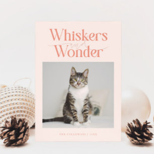 Cartes Pour Fêtes Annuelles Whiskers & Wonder Cat Photo Peach Noël