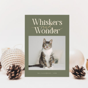 Cartes Pour Fêtes Annuelles Whiskers & Wonder Cat Photo Sage Noël