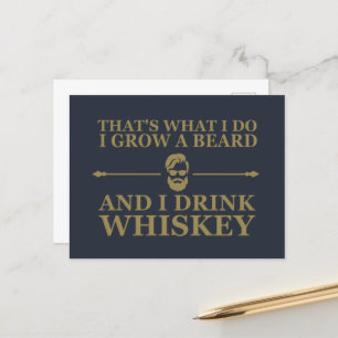 Cartes Pour Fêtes Annuelles Whiskey cite avec de drôles de mots barbus