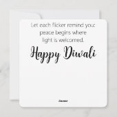 Cartes Pour Fêtes Annuelles Whispers of Flame, Diwali (Dos)