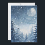 Cartes Pour Fêtes Annuelles Whispers of the Winter Forest<br><div class="desc">Entrez dans une forêt d'hiver tranquille où la nature scintille sous le ciel nocturne. Cette illustration enchanteresse présente des arbres enneigés ornés d'étoiles scintillantes et une lune lointaine projetant une douce lueur sur le paysage serein. Un cerf majestueux parcourt gracieusement la scène, incarnant la beauté et la tranquillité du désert....</div>