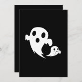 Cartes Pour Fêtes Annuelles White Boo (Devant / Derrière)