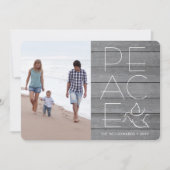 Cartes Pour Fêtes Annuelles White Dove Modern Unique Peace 1 Photo Grey Wood (Devant)