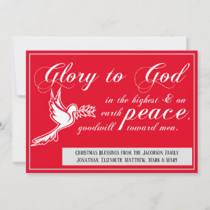 Cartes Pour Fêtes Annuelles White Dove Peace On Earth Luke 214 Noël Verse