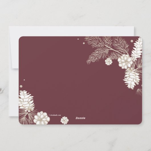 Cartes Pour Fêtes Annuelles White Pine Cones 2 Photo Holiday Greeting Card (Dos)