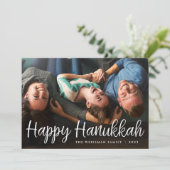 Cartes Pour Fêtes Annuelles White Script Overlay Happy Hanoukka Full Photo (Debout devant)