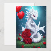 Cartes Pour Fêtes Annuelles White Valentine Love Dragon (Devant / Derrière)