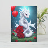 Cartes Pour Fêtes Annuelles White Valentine Love Dragon (Debout devant)