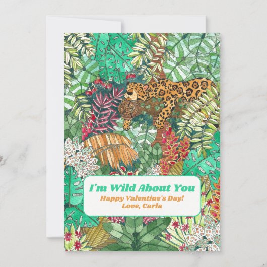 Cartes Pour Fêtes Annuelles Wild About You Jungle Valentine's Day Holiday Card (Devant)