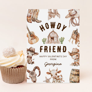 Cartes Pour Fêtes Annuelles Wild West Cowboy Kids Valentines Day