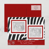 Cartes Pour Fêtes Annuelles Wild ZEBRA Christmas (Devant / Derrière)