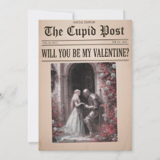 Cartes Pour Fêtes Annuelles Will You Be My Valentine Newspaper Card