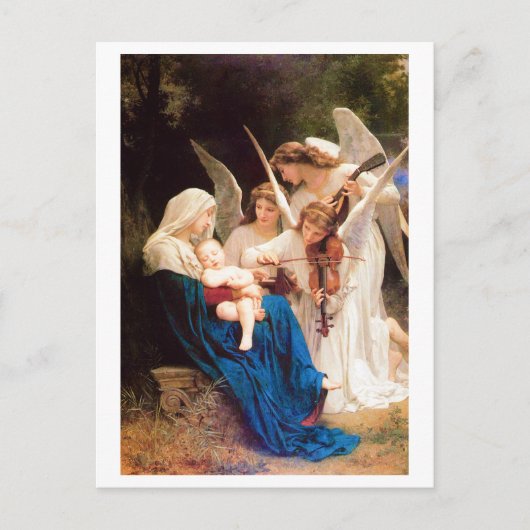 Cartes Pour Fêtes Annuelles William-Adolphe Bouguereau CHANSON D'ANGES 1881 (Devant)