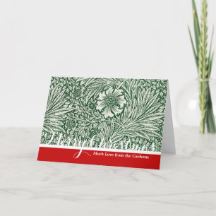 Cartes Pour Fêtes Annuelles william morris marigold vert floral fleur