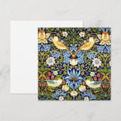 Cartes Pour Fêtes Annuelles William Morris, Strawberry Thief, (Devant / Derrière)