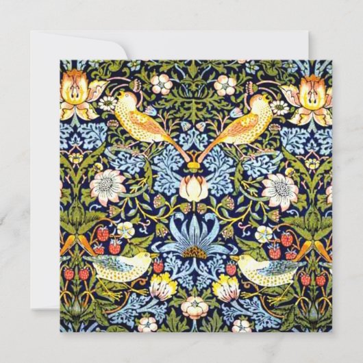 Cartes Pour Fêtes Annuelles William Morris, Strawberry Thief, (Devant)