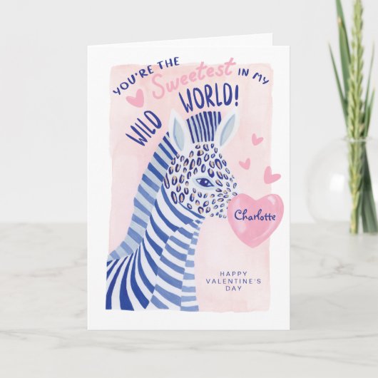 Cartes Pour Fêtes Annuelles Willy Sweet Zebra Heart Gum Bubble Valentine Card (Devant)