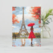Cartes Pour Fêtes Annuelles Wind Romance Paris Chic Walk (Debout devant)