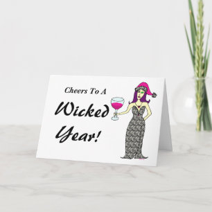Cartes Pour Fêtes Annuelles Wine Vixen's Wicked