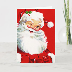 Cartes Pour Fêtes Annuelles Winking Père Noël