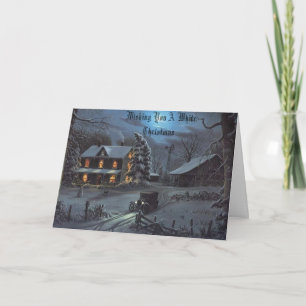Cartes Pour Fêtes Annuelles Winter at Grandpas Farm, Wishing You A White Ch...