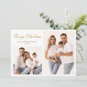 Cartes Pour Fêtes Annuelles Winter Botanical Script 2 Photo Collage Noël (Debout devant)