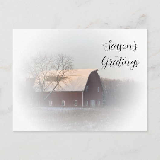 Cartes Pour Fêtes Annuelles Winter Country Grange Joyeuses Fêtes d'affaires (Devant)