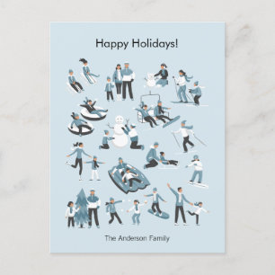 Cartes Pour Fêtes Annuelles Winter Family