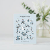 Cartes Pour Fêtes Annuelles Winter Family (Debout devant)