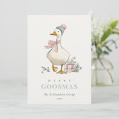 Cartes Pour Fêtes Annuelles Winter Goose Christmas Goosmas Corporate Logo (Debout devant)