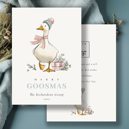 Cartes Pour Fêtes Annuelles Winter Goose Christmas Goosmas Corporate Logo