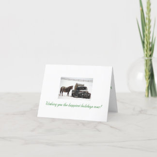 Cartes Pour Fêtes Annuelles "Winter-hay-delivery, Wishing you the happiest h..