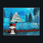 Cartes Pour Fêtes Annuelles Winter Lake Christmas Folk Art<br><div class="desc">Disponible en porte - clé,  montres à poignet,  dessous de verre,  étiquettes cadeaux/étiquettes,  pendentifs,  cartes postales,  ornements,  cartes de voeux vierges,  serviettes de table,  tapis de place,  jetez des oreillers,  autocollants,  emballage cadeau,  planches à découper,  plateaux de service,  bandans,  lumière du soir,  plateau de gâteau et pops.</div>