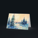 Cartes Pour Fêtes Annuelles Winter Settles<br><div class="desc">Snow covers everything in sight in this card based on an original oil painting by eBay artist Kerri Settle. Parfait pour les holidays or any occasion hiver.</div>